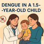 ১.৫ বছরের শিশুর ডেঙ্গু: লক্ষণ, চিকিৎসা ও প্রতিকার ডেঙ্গু একটি ভাইরাসজনিত রোগ, যা এডিস মশা কামড়ানোর মাধ্যমে ছড়ায়। ছোট শিশু, বিশেষ করে ১.৫ বছরের শিশুরা বেশি ঝুঁকিতে থাকে কারণ তাদের রোগ প্রতিরোধ ক্ষমতা কম থাকে।